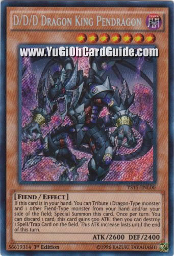 Yu-Gi-Oh Card: D/D/D Dragon King Pendragon