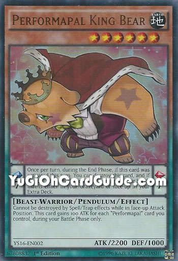 Yu-Gi-Oh Card: Performapal King Bear
