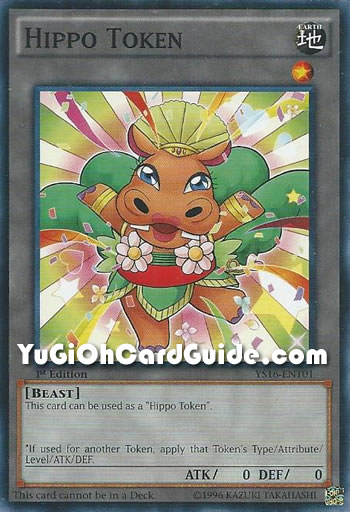 Yu-Gi-Oh Card: Hippo Token (Orange)